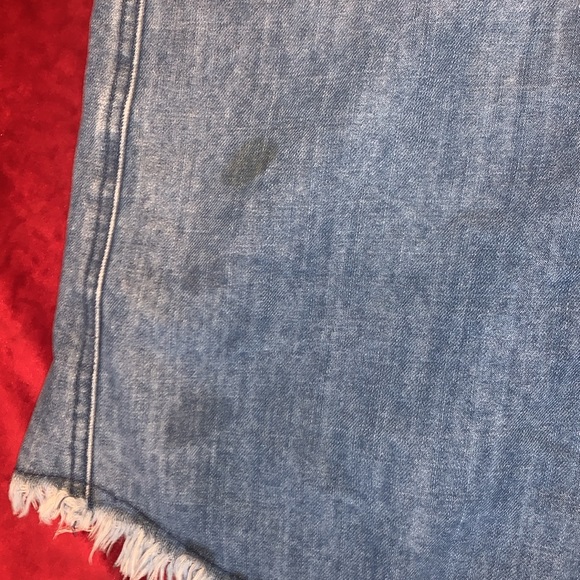 Urban Outfitters 2000s Blue Denim Long Frayed Hem Snap Button Jacket Size Small - Picture 8 of 9